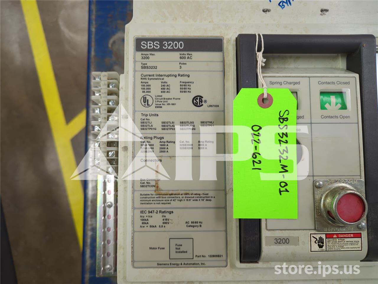 3200 Amps Sa Sbs 3200 Mo/bi (sbs32) 24 Volts DC Shunt Trip, Sb32tli, 3000 Amps Rp - Image 4