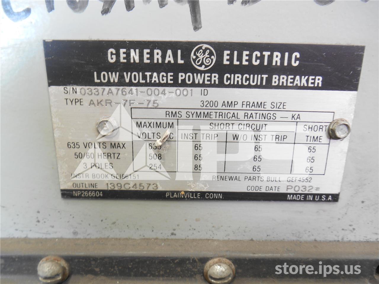 3200 Amps GE Akr-7f-75 Eo/do (akr-_f-75) 120 Volts AC Control, 3200 Amps Ct - Image 2