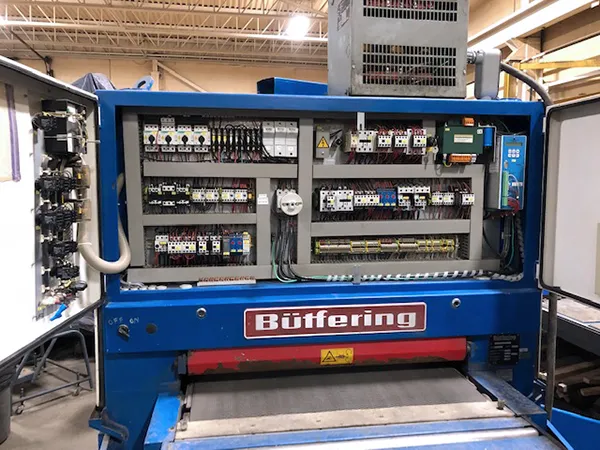 38.1" x 74.8" SteelMaster #Prima-W209-RB, abrasive belt grinder, 17 HP, 9-35 FPM, 24V Control, 2001 - Image 4