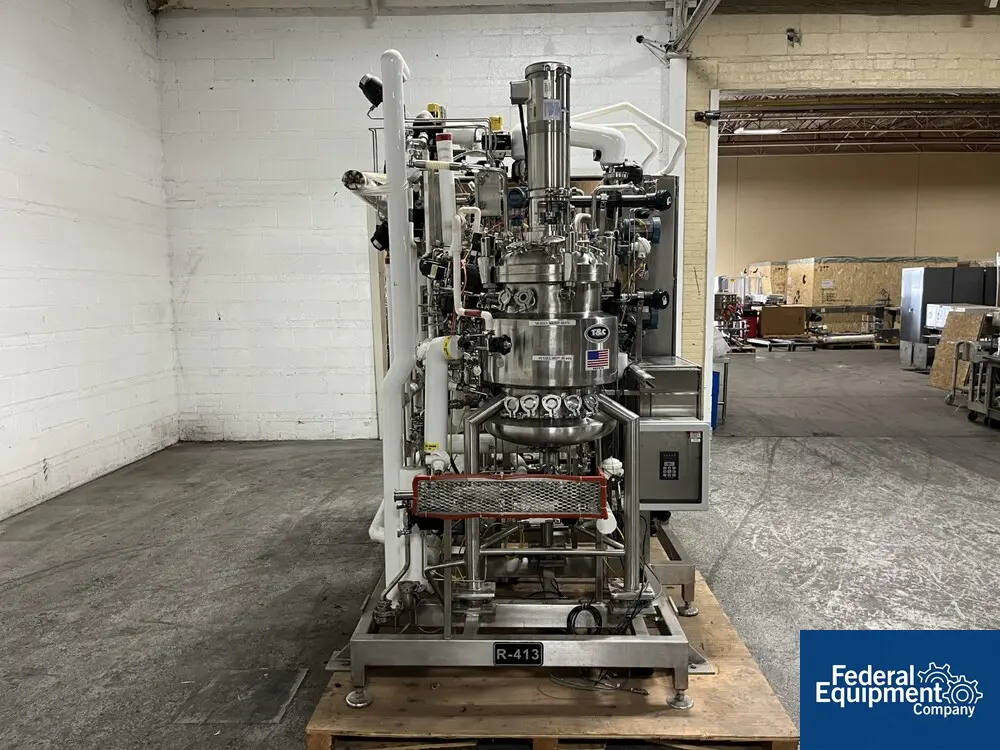 T & C Stainless 15.8 gallon T & C Reactor Skid, 60 Liter, 316L Stainless Steel, 45/150 psi, 16" diameter x - Image 3