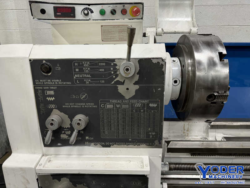 20"/24" x 57" Milltronics #HML2060, engine lathe, 12" gap length, 3" hole, 30-2200 RPM, thread dial, taper - Image 7