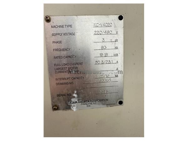 Okuma #MC-V4020, vertical machining center, 40" X, 20" Y, 10000 RPM, #40, 20 HP, OSP-U100M, chip conveyor - Image 3