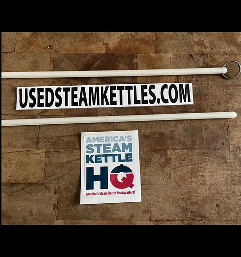 Steam kettle scraper poly support rods, Amerirod, w/ Stainless Steel " pull ring", new 2024 - Image 1