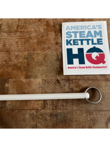 Steam kettle scraper poly support rods, Amerirod, w/ Stainless Steel "pull ring", new 2024 - Image 2