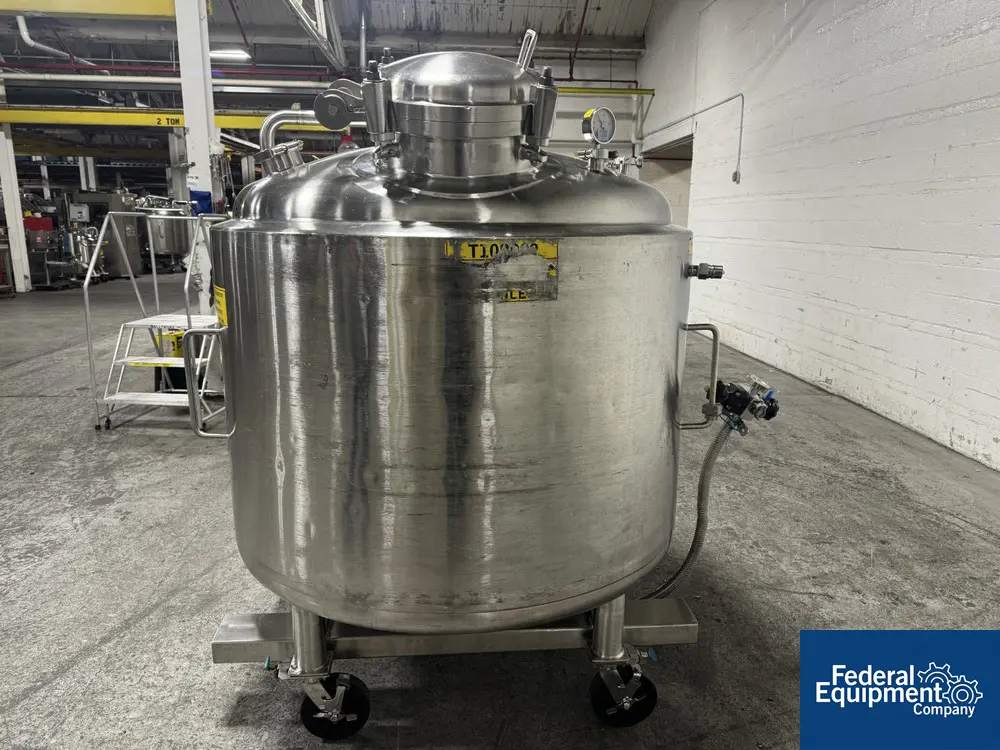 317 gallon Precision Stainless Reactor, 316L Stainless Steel, dish top and bottom, 45 psi, jacketed 100 psi @ - Image 3