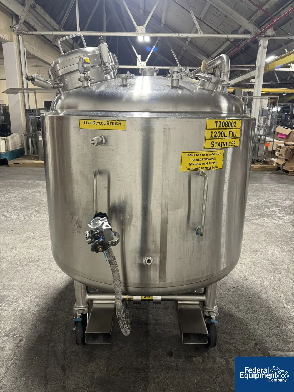 317 gallon Precision Stainless Reactor, 316L Stainless Steel, dish top and bottom, 45 psi, jacketed 100 psi @ - Image 4
