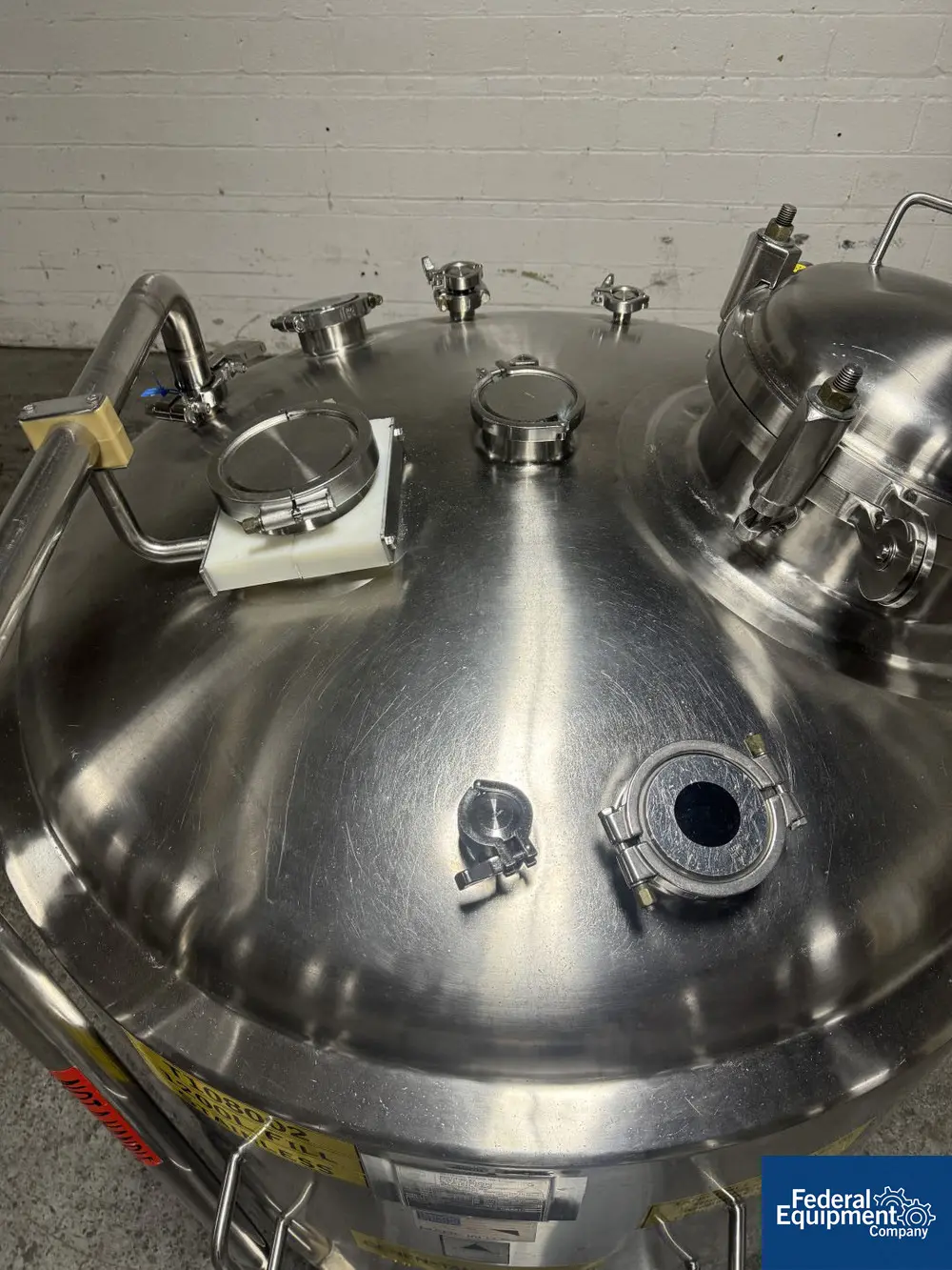 317 gallon Precision Stainless Reactor, 316L Stainless Steel, dish top and bottom, 45 psi, jacketed 100 psi @ - Image 6