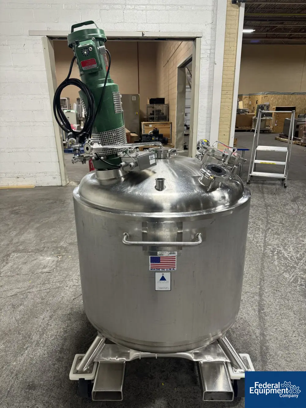 158 gallon Precision Stainless Reactor, 316L Stainless Steel, 38" diameter x 26" straight side, dish top & - Image 6
