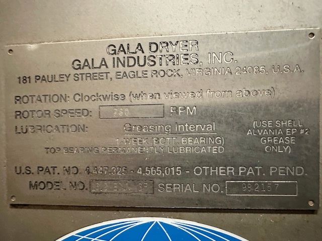 Gala #16.2ECLN-BF, Stainless Steel spin dryer, serial #982157 - Image 5