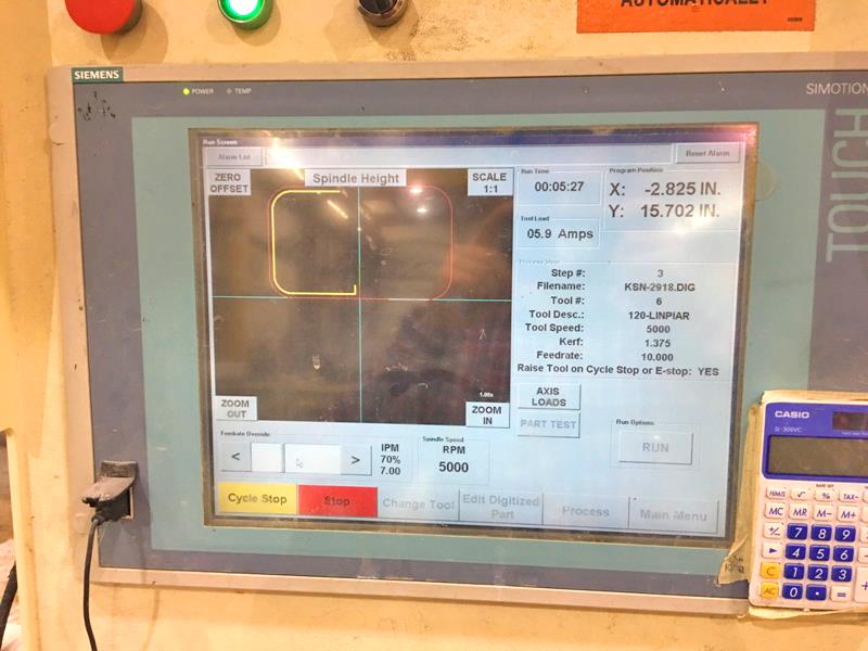 Park Industries #Odyssey-II, CNC work center, 5' x10' table, 20 HP, 10k RPM, 6.25" blade, Siemens 840Di, 2005 - Image 6