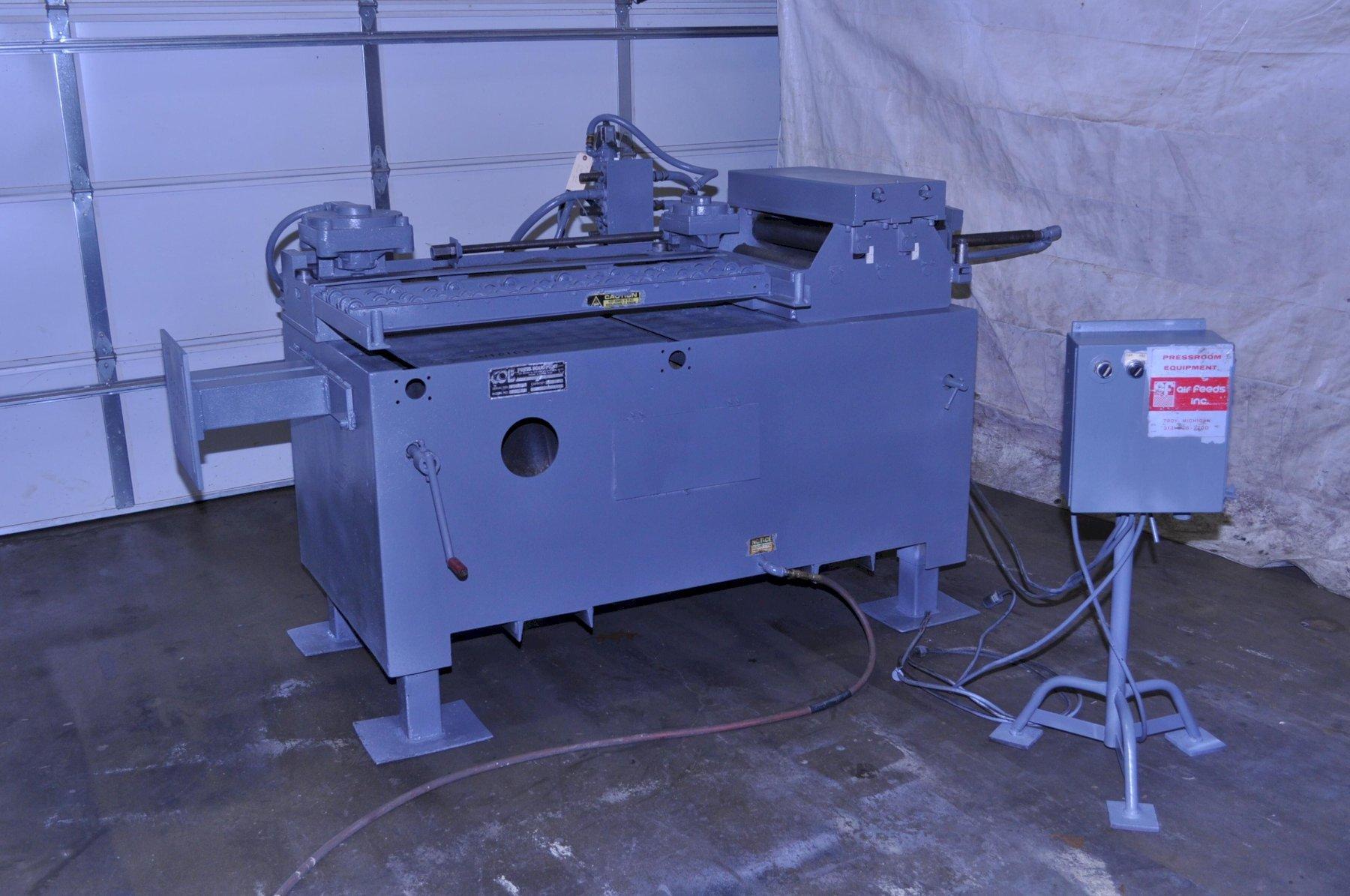 18" x .25" Coe Press Equipment #CF-500, air feeder straightener, 24" stroke, 5-roll straightener, adj height - Image 1