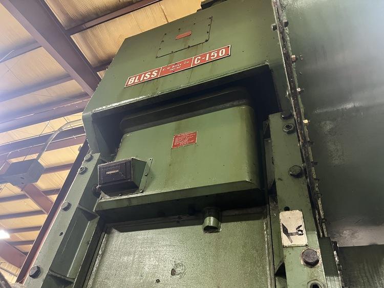150 Ton, Bliss, OBI press, 8" stroke, 22" Shut Height, 4.5"adj., 40-80 SPM, 50" x30"bed, air clutch & brake - Image 4