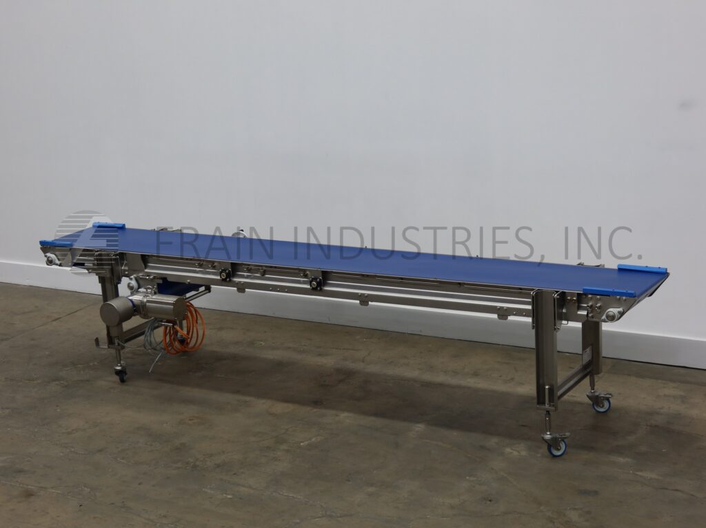 19-1/2" wide x 13.3' long, Alimec, Stainless Steel belt conveyor, mounted on locking casters - Image 5