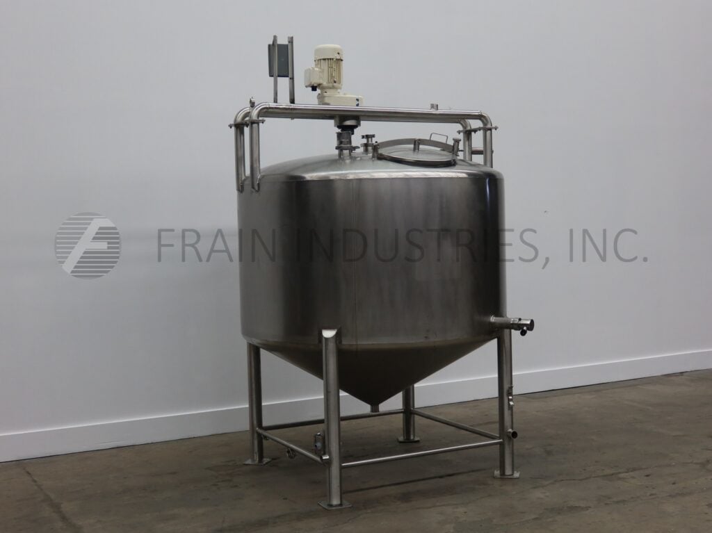 600 gallon 316 Stainless Steel single wall tank, 66" dia with 36" straight wall and 20" deep cone bottom - Image 5