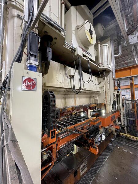 1330 Ton, Niagara #SE4-1330-186-84, straight side double crank mechanical metal stamping transfer press, 24" - Image 10