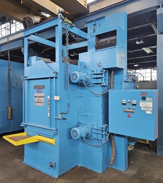 Wheelabrator #WS-210S, spinner hanger shot blaster, 34" x56" x52", 2 blast wheels, 10 HP - Image 1