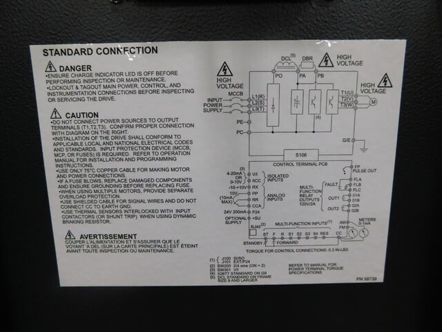50 HP Toshiba, VT130G9U4500, adjustable speed drive, 50 KVA, 480 Volts, 3 phase - Image 9
