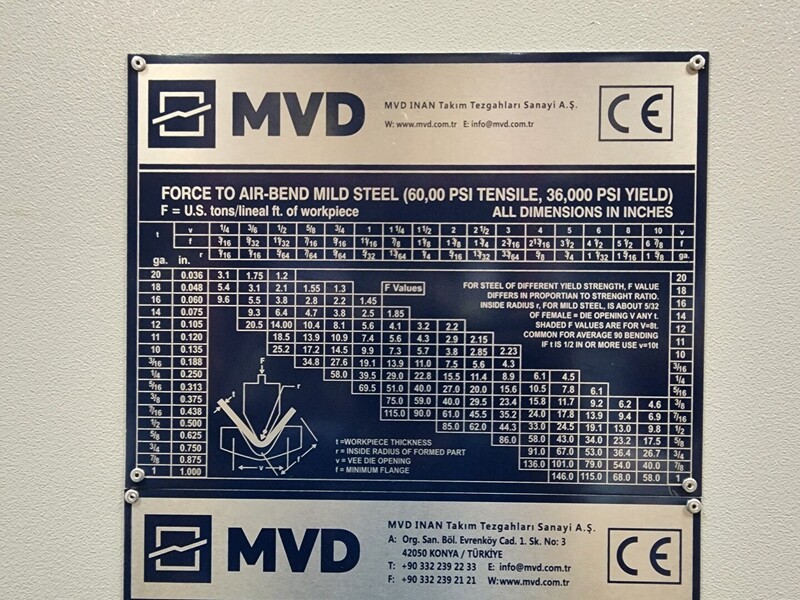 175 Ton, MVD iBend #B175-3700, hydraulic press brake, 12' overall, 125.98" between housing, 10.24" stroke - Image 2