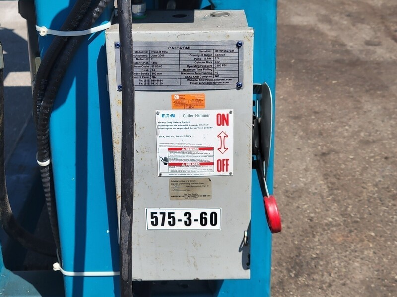 10 Ton, Cajoromi #Press-It 10/C, hydraulic press, 2 HP @ 1800 RPM, Maraton DVC-56T17F5340D-P motor, 2006 - Image 7