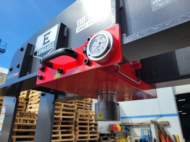 110 Ton, Edwards, shop press, 12.25" stroke, 4" cylinder, 37-7/16" x 48" bed, 2022 - Image 10