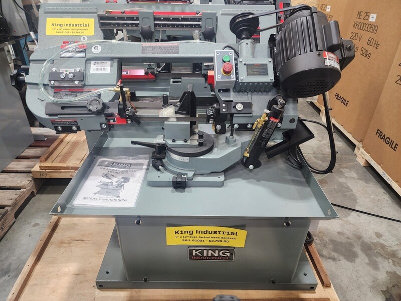 7" x 12" King #KC-712DS, dual-swivel metal bandsaw, 220 V., 1 HP - Image 1