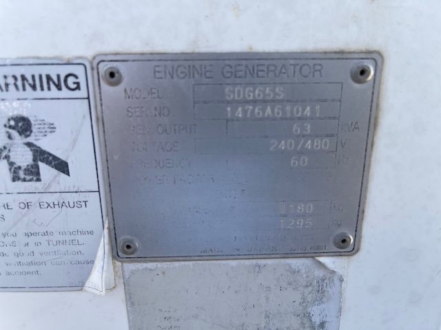 54 KW Airman MMD PowerPro #SDG65, standby, Tier 3, 120/240/208/277/480 Volts, 13k hours, 2008, $19k - Image 6