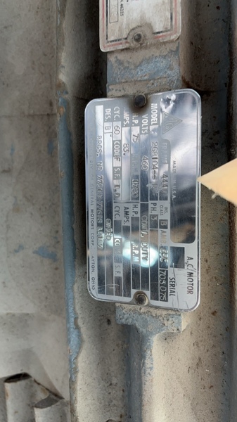 75 HP 1780 RPM Delco, Frame 444U, TEFC, 1.0 service factor - Image 2