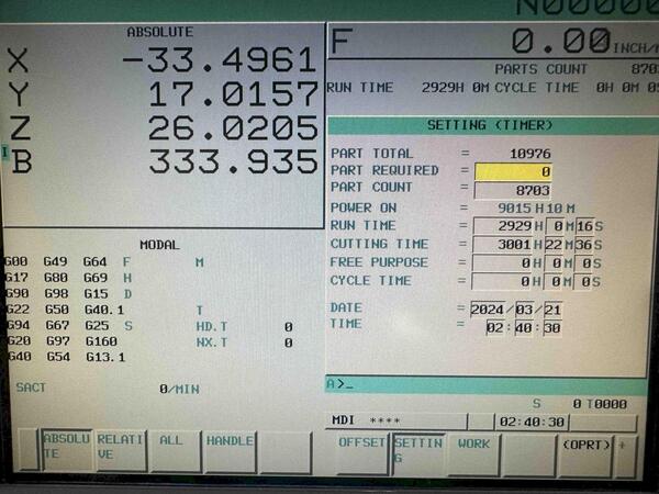 Hardinge, Bridgeport #GX1600, CNC vertical machining center, 63" X, 27.5" Y, 25" Z, 67" x27.6" table, Cat - Image 3
