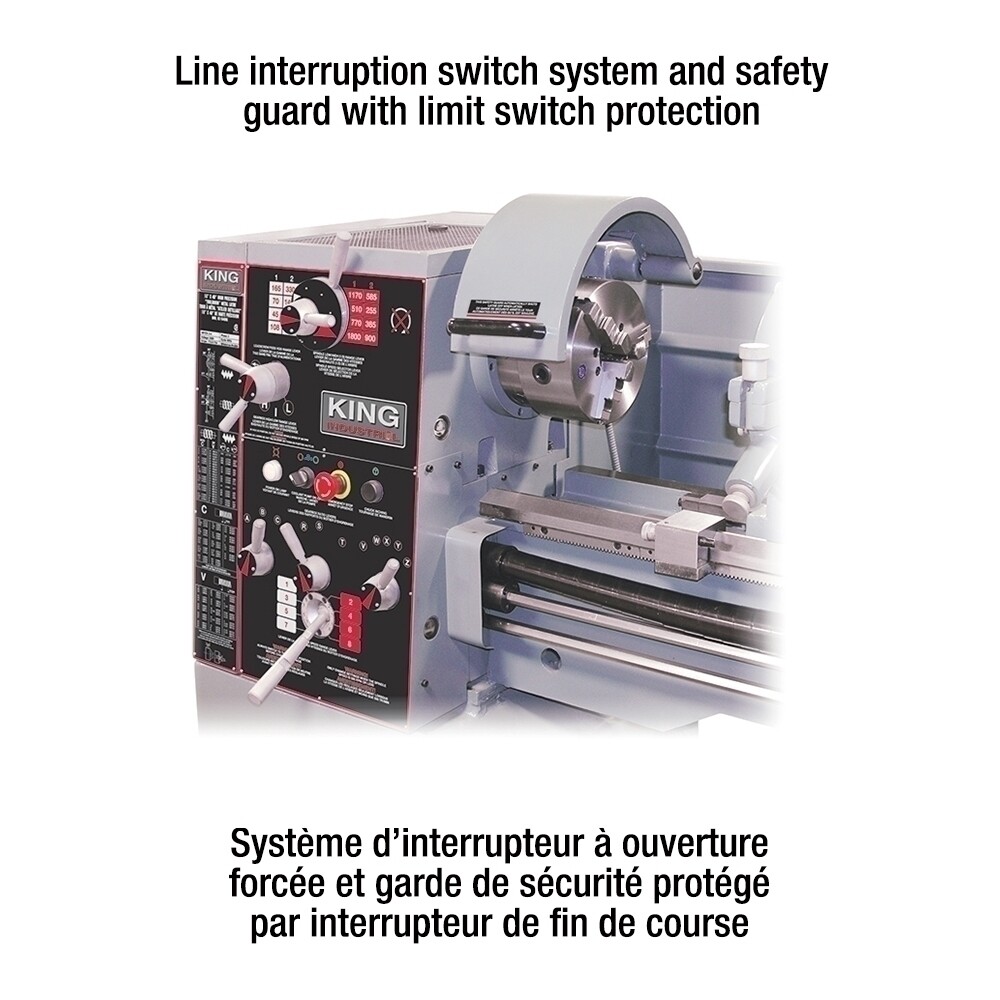 16"/22" x 40" King Canada #KC-1640ML/KM-055, gearhead metal lathe w/ taper attachment, 2" bore, #6MT, 4 HP - Image 2