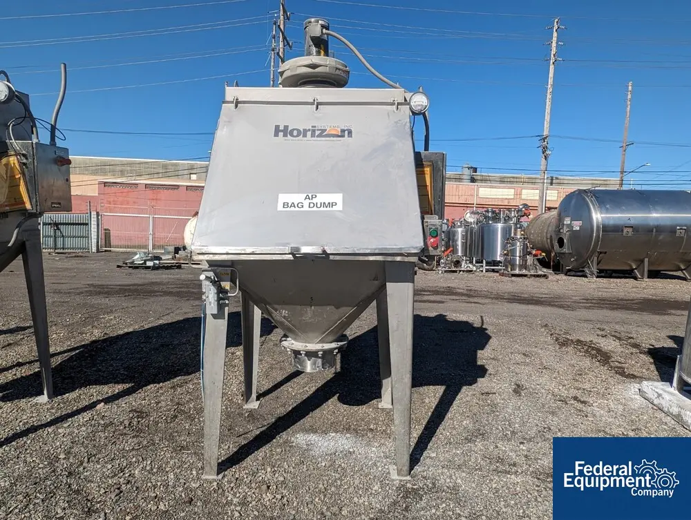Horizon #IDC-S, Horizon Systems Bag Dump Station, Stainless Steel, integrated dust collection system, on legs - Image 1