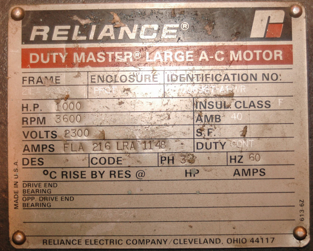 1000 HP 3600 RPM Reliance, Frame 5810S, DP, SB, 2300 Volts - Image 4