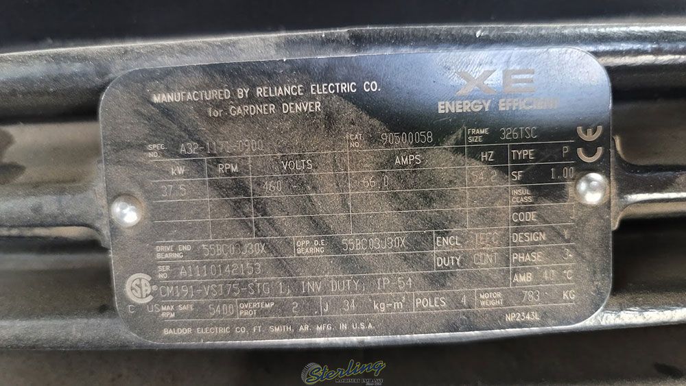 125 psi, Gardner Denver #VST55-90A, air compressor, 100 HP, 460 V., 3-phase, sound attenuated enclosure - Image 7