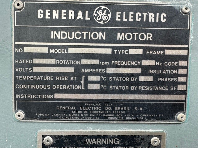6000 HP 1185 RPM General Electric, Frame 8612S, TEWAC, 2300/4000 Volts - Image 2