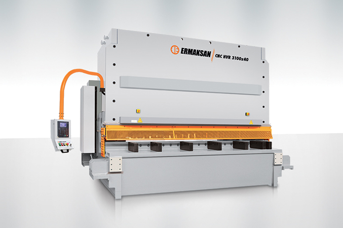 3/8" x 13' Ermaksan #HVR 3100-10, hydraulic variable rake shear, 12-22 SPM, 14 hydraulic holddowns, Ermaksan - Image 1