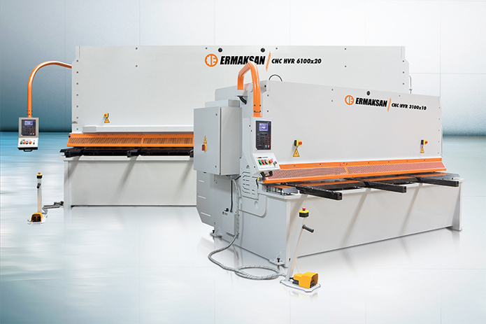 3/8" x 13' Ermaksan #HVR 3100-10, hydraulic variable rake shear, 12-22 SPM, 14 hydraulic holddowns, Ermaksan - Image 2