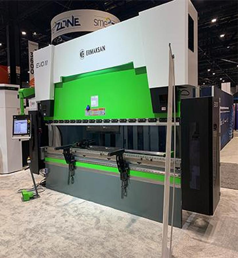 193 Ton, Ermak #Evo-3, hybrid CNC press brake, 12' overall, 128" between housing, 10.83" stroke, 16.14" - Image 8