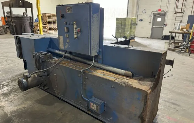 48" Wheelabrator #WMT-48, Shot Blast Table, 2 Wheels, 60" Work Height, Integral Dust Collector, 2007 - Image 2