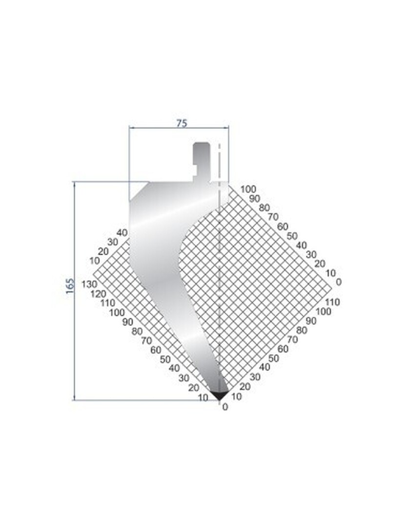 31.7" L x 6.5" H, Eurostamp #1031, 88 Degree Segmented Gooseneck Punch, Top Die, Flame Hardened - Image 1