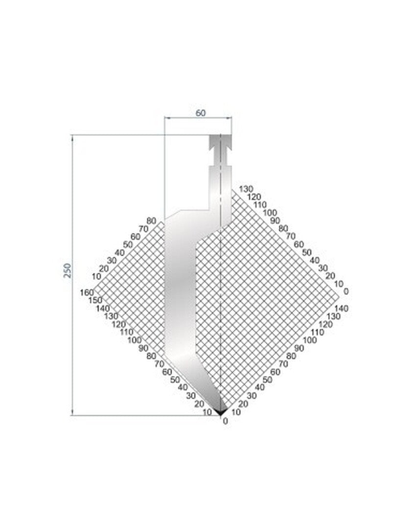 43.32" L x 9.84" H, Eurostamp #1298, 86 Degree Segmented Gooseneck Punch, Type R, Top Die, Flame Hardened - Image 1