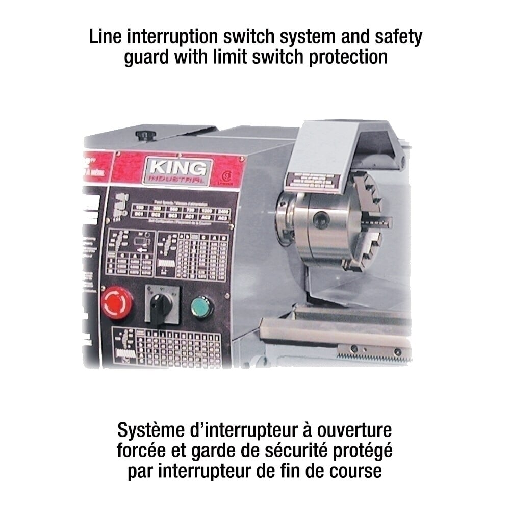 10" x 22" King Canada #KC-1022ML, Metal Lathe, 1" bore, 6" swing over cross slide, 1 HP, 110 V - Image 2