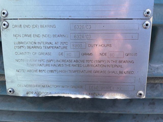 1000 HP 1200 RPM ABB, Frame 500L, TEFC BB, 4160 Volts (2 available) - Image 1