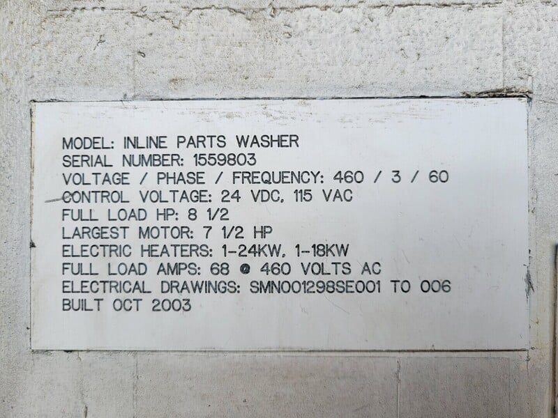 Gerref #Inline-Parts-Washer, Industrial thru feed Parts Washer, 1-24 kW & 1-18 kW Electric Heaters, 8.5/7.5 - Image 2
