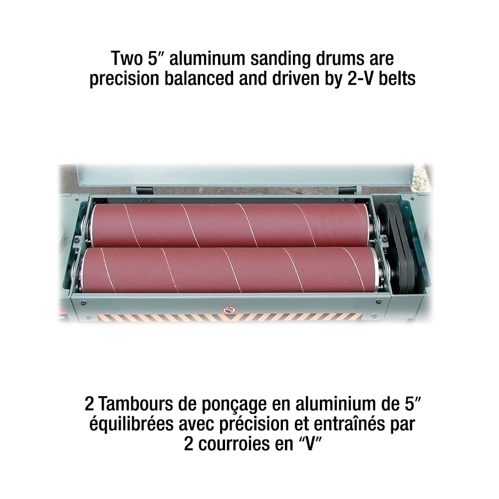 26" King Canada #KC-26DS, Dual Drum Sander, 12" Board thickness, 5" min. L Board, 5" x 120" Abrasive Belt - Image 2