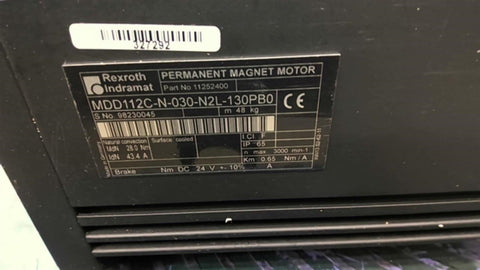 Rexroth #MDD112C-N-030-N2L-130PBO, Servo Motor, 43.4 Amps, 3000 RPM, new surplus - Image 3