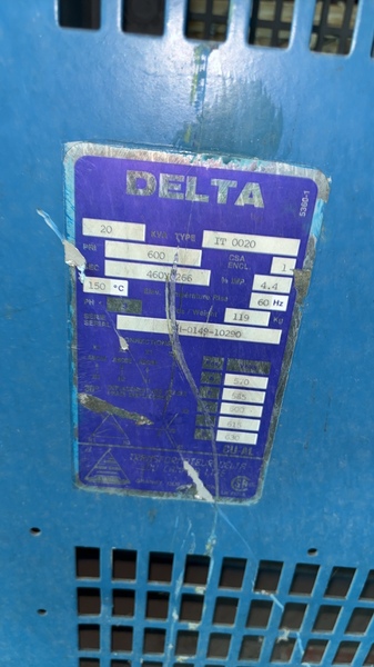 20 KVA 600 Primary, 460Y/266 Secondary, Delta, w/taps - Image 2