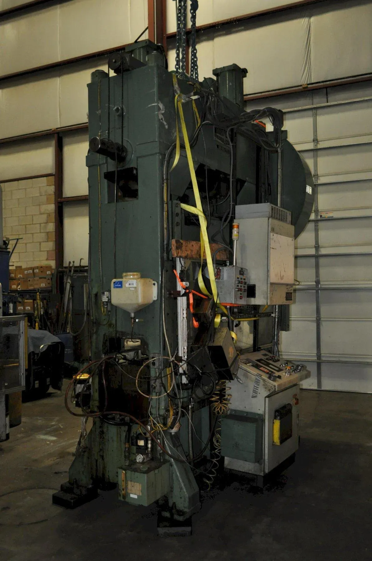100 Ton, Johnson, straight side double crank press, 72" x 30" bed, air clutch & brake, palm buttons, #14306J - Image 7