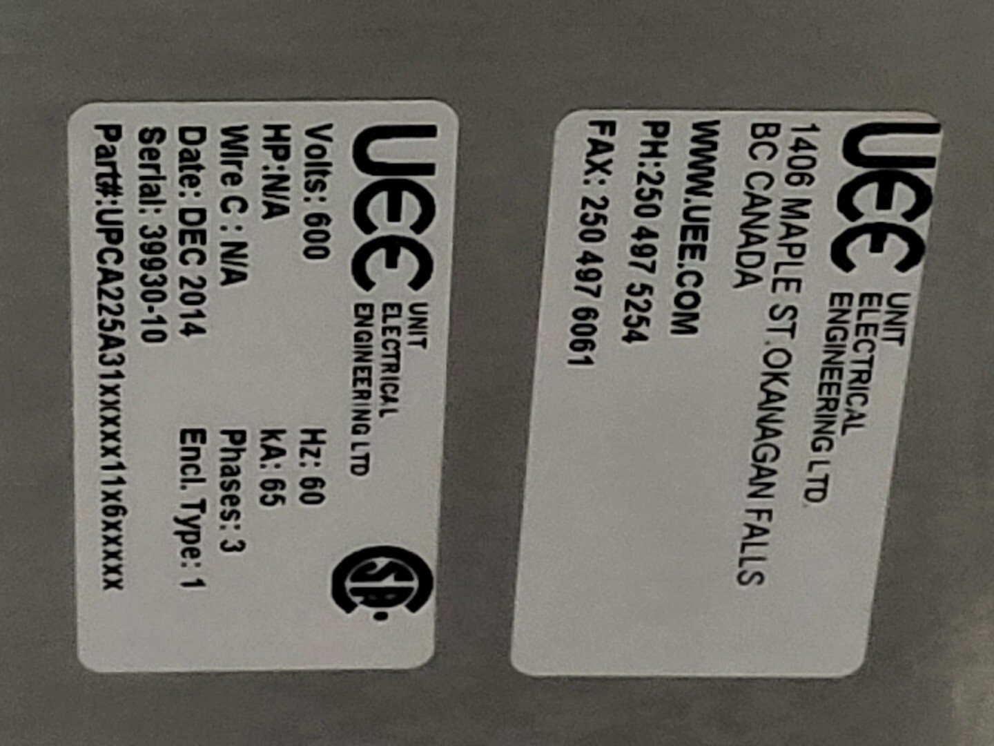 225 Amps, Eaton, KDC3400FS, 3-pole circuit breaker w/Stainless Steel enclosure, 600 VAC - Image 8