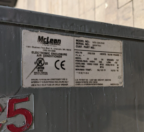 McLean #M52-1226-034, air conditioner, 220/230 V., 1-phase, 10000/12000 BTU - Image 7