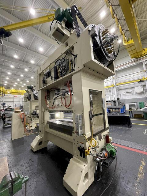 180 Ton, Minster #P2H-160-74x33-FW, straight side double crank press, 3.9" stroke, 17.7" Shut Height, 5.9" - Image 4