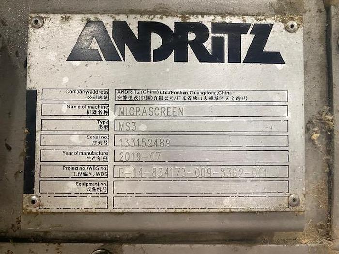 Andritz #MS3, Micrascreen Stainless Steel, stationary pressure fed vertical screen suitable for separation of - Image 2